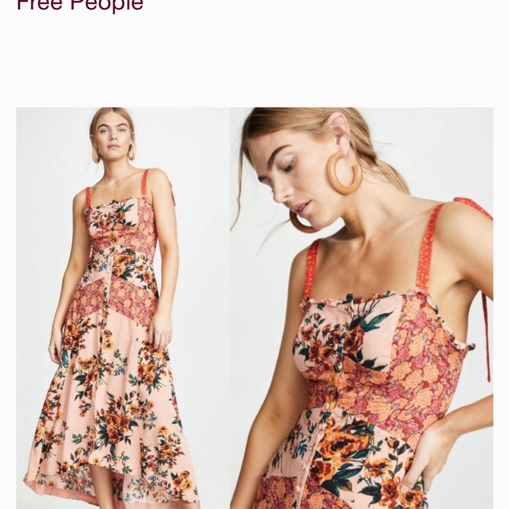 VGUC Free People Lover Boy Floral Patchwork Maxi Dress. Size 2 - Picture 3 of 9
